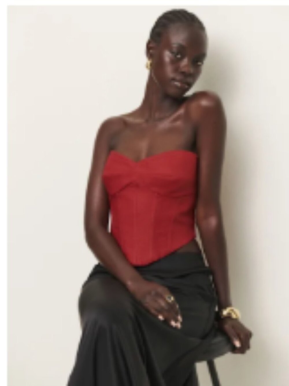 EUC Reformation Pacie Linen Top Red - Size 4